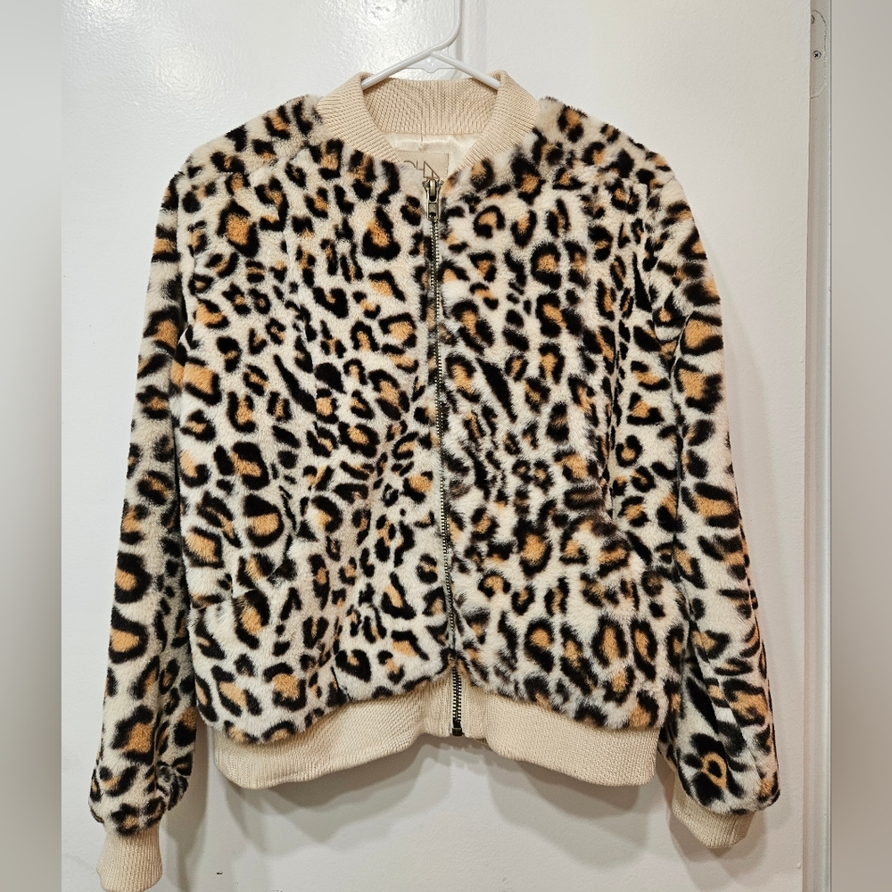 ✨️CHASER LEOPARD PRINT FULL ZIP BOMBER JACKET SZ S✨️